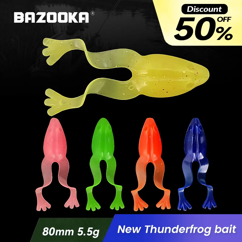 

Bazooka Propeller Frog Soft Fishing Lures Floating Rubber Baits Silicone Top Water Trout Bass Jigging Wobblers Swimbait Catfish