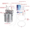 12/20L 3pot Distiller Wine Brewing Machine  Alcohol Still Stainless Copper DIY Home Brew Water Wine Essential Oil Brewing Kit 5