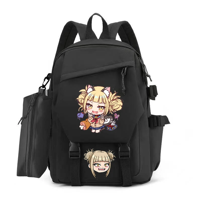 

College Students Backpack Bags Canvas Bag Women Backpack School Bag for Teens Girls My Hero Academia Toga Himiko Anime Backapck