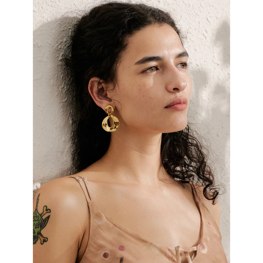 Yhpup Earrings Geometric Stainless Steel