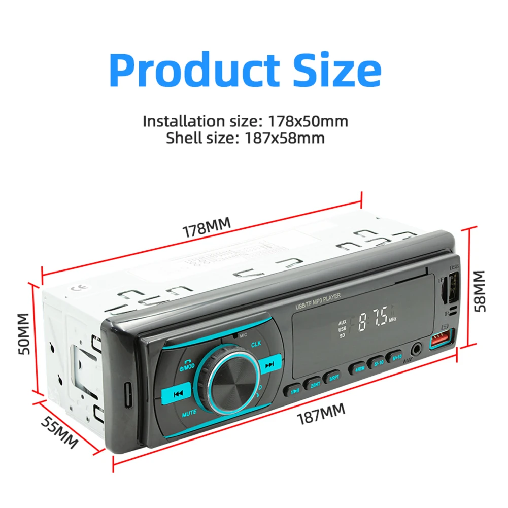 Car Fm Radio compatible Mp3 Player Usb Charging Rca Audio Subwoofer U Disk Card Reader Cd Dvd Chip Integration car mp3 player
