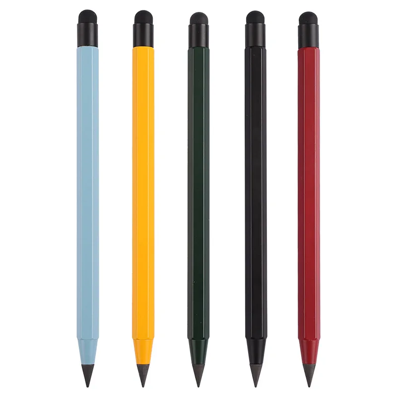 

Популярный безмерный металлический вечный карандаш с пластиковым защитным чехлом, Студенческая картина для письма, школьные канцелярские принадлежности