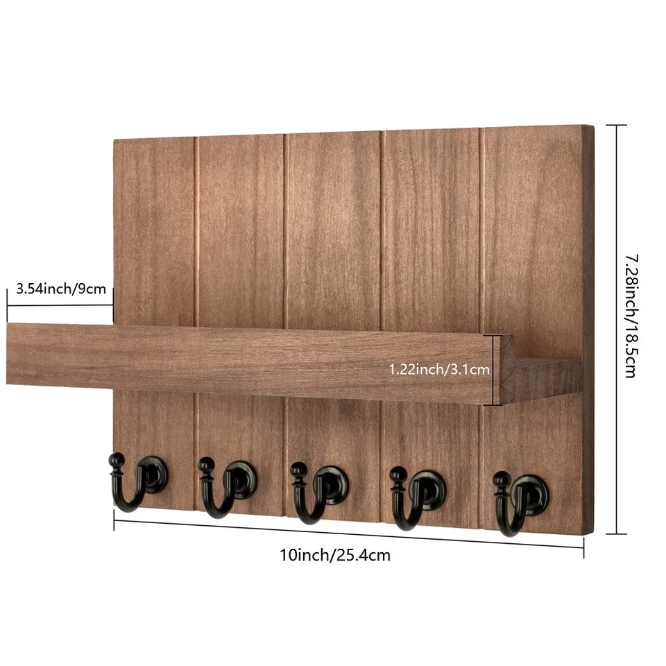 Organizzatore Ingresso Parete Portachiavi Da Muro Nekon Portachiavi Parete - Organizer Legno 24cm 8 Ganci Bianco E Oro Decorazione Ingresso Casa Portachiavi Da Parete In Legno