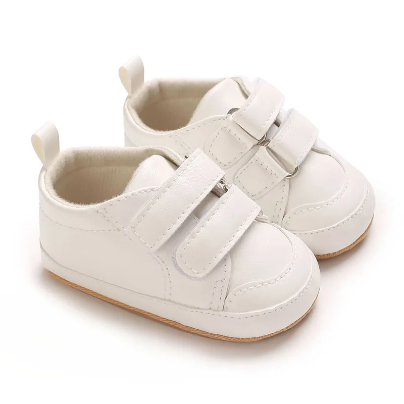 Baby shoes spring and autumn 0-1 year old soft soled anti slip learning shoes fashionable and versatile white Walking Shoes 2