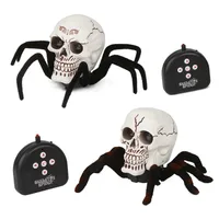 Remote Control Skull Spider Toy Infrared RC Halloween Scary Skeleton Spider Horrible Toys With Light Prank Props For Party Gifts 2