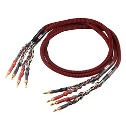 Premium High - End Pure Copper Audio Speaker Wires with Banana Plugs - 1m (Banana head)