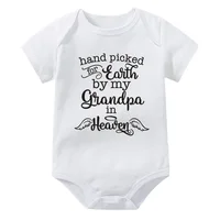 Cotton Baby Bodysuits Newborn Jumpsuit Hand Picked For Earth By My Grandma/Grandpa In Heaven Short Sleeve Summer Baby Outfits 3