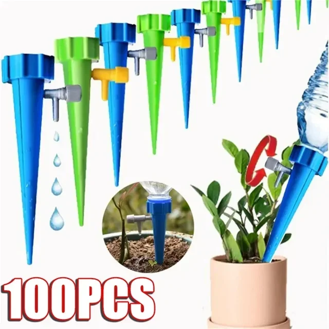 Automatic Drip Irrigation System Self Watering Spike for Flower Plants Greenhouse Garden Adjustable Auto Water Dripper Device