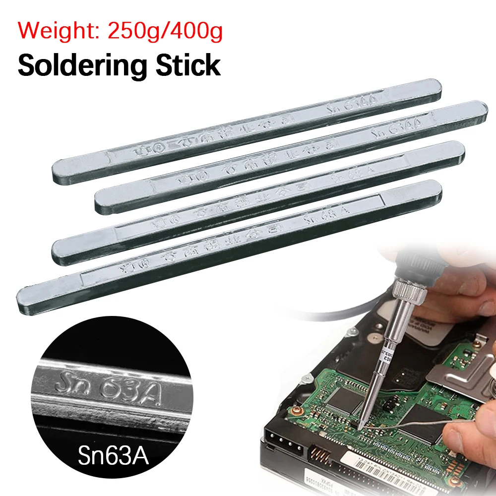 250/400g High Purity Tin Solder Rod Pure Tin bar No Lead Soldering 63/47 Low Melting Point Antioxidant Sn Welders Welding Wire