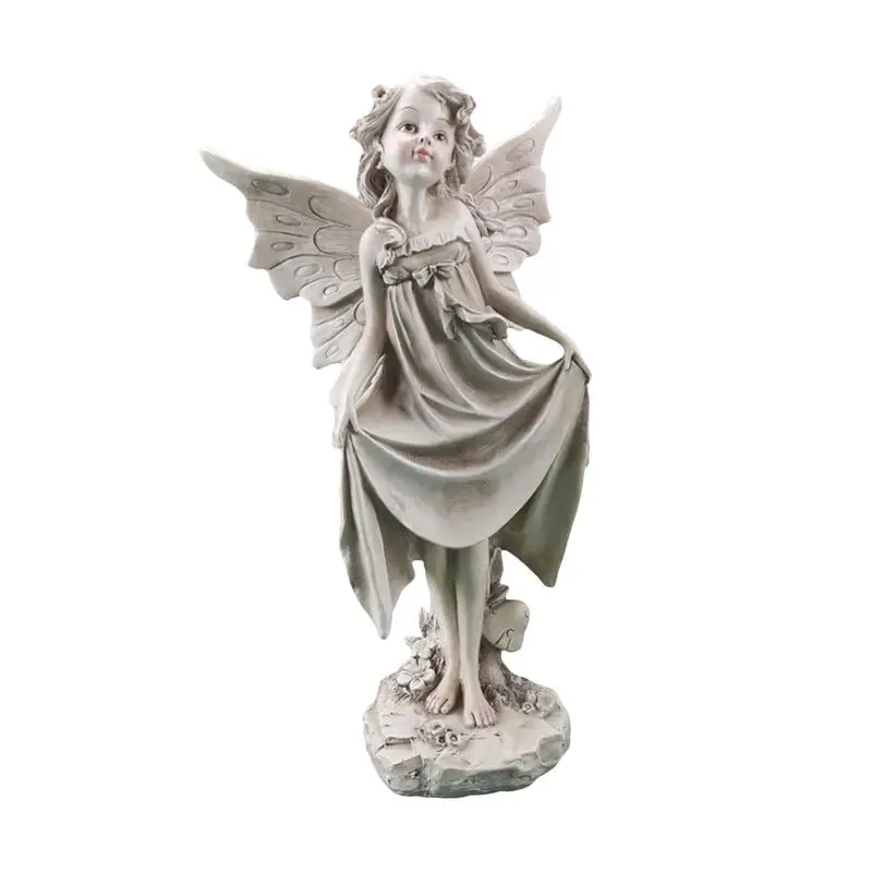 

Flower Fairy Angel Statue Resin Ornaments Garden Ornament Porch Angel Sculpture Yard Craft Landscaping For Garden Decors