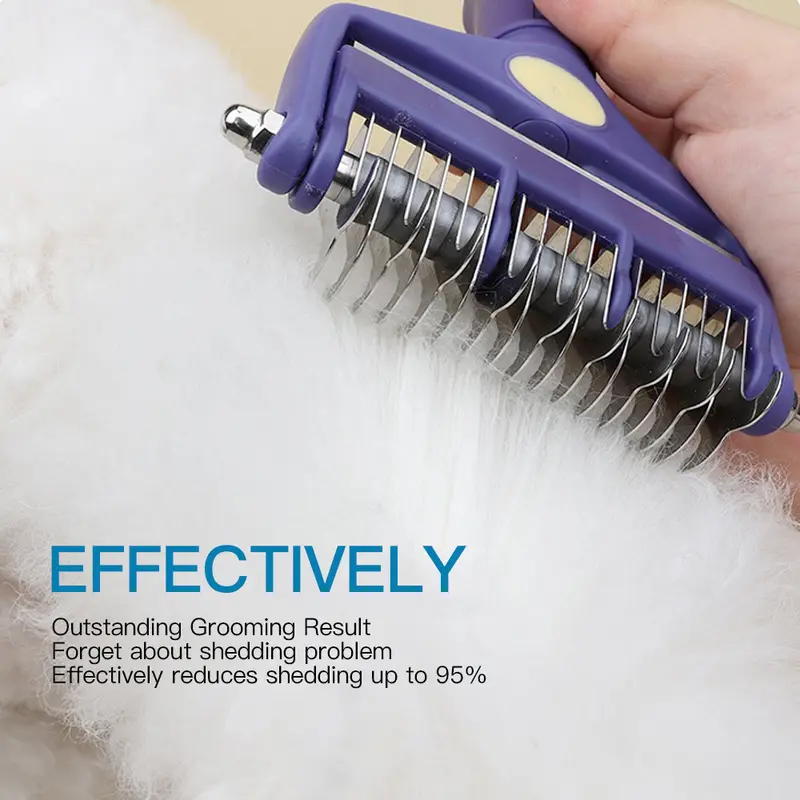 Professional 2-in-1 Pet Comb Cat Brush Dog Brush Grooming Comb Dog Grooming Comb Remove Fleas Knot-Open Hair Removing Tools - Image 6