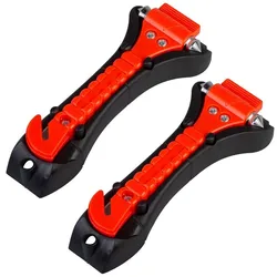 Emergency 2-in-1 Safety Hammer & Seat Belt Cutter Tool (Red (2 pcs))