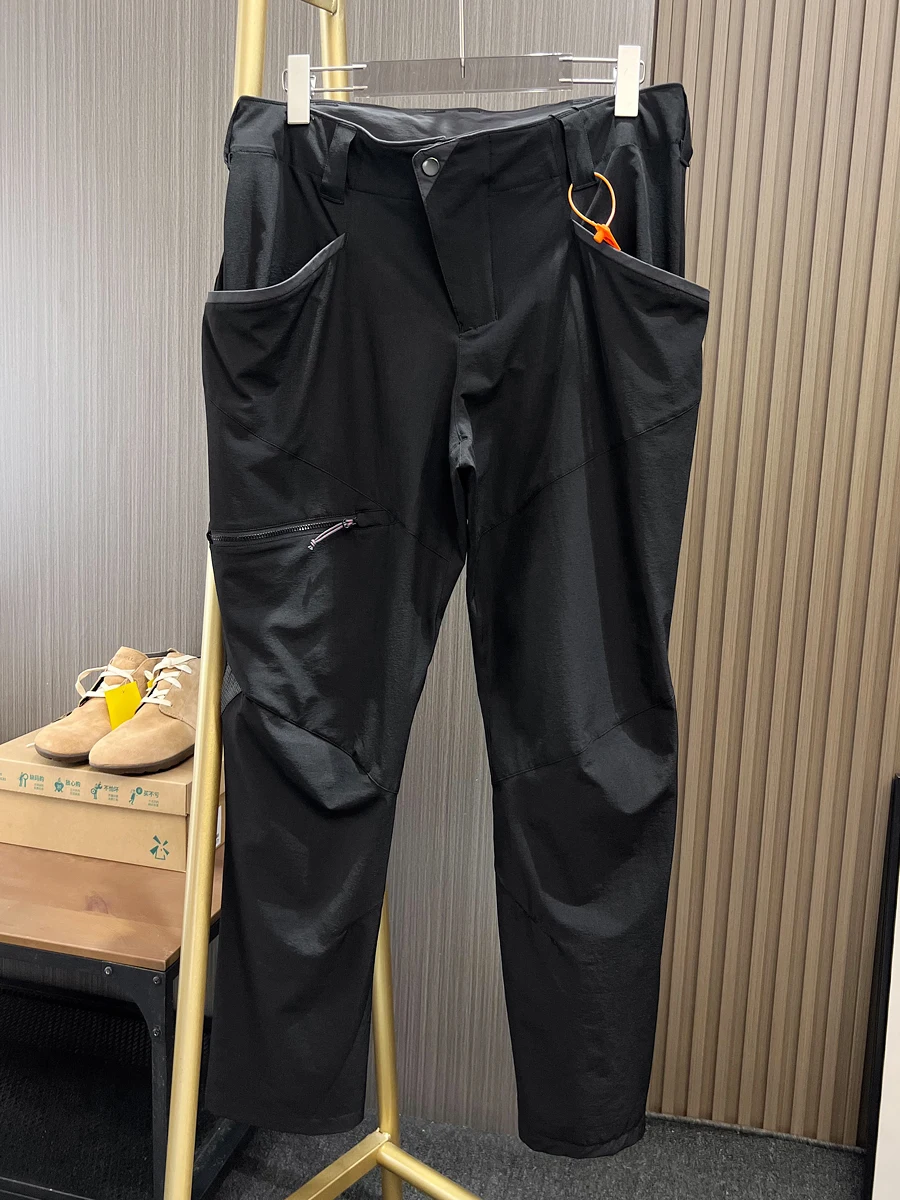 Men's Outdoor Climbing Breathable Soft ell Casual Pants Spring Summer Waterproof Durable Straight Leg Zipper Fly Casual Tro...