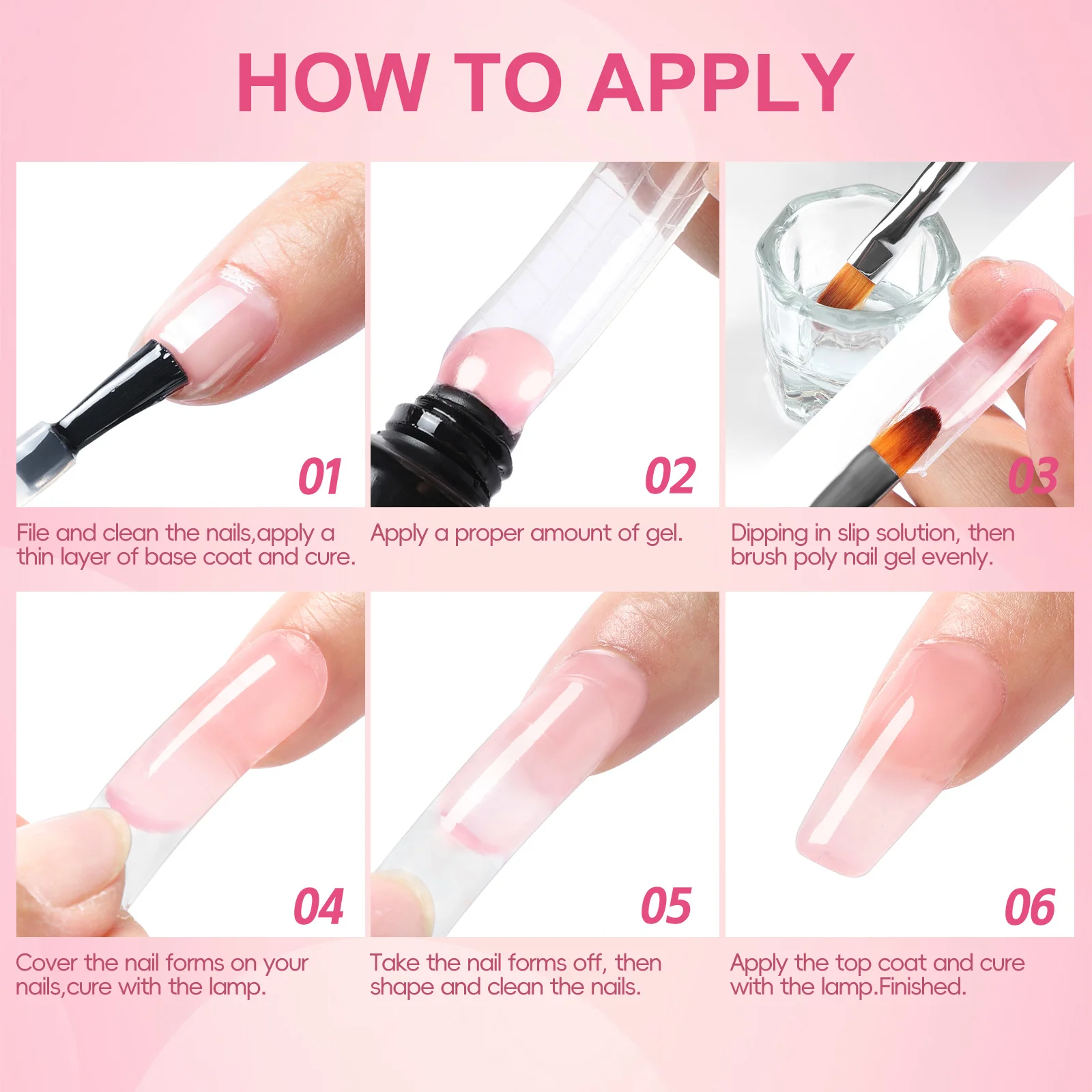 Coscelia Nail Starter Kit with 3PCS 15ML Poly Extension Gel 10ml Slip Solution and 100pc Quick Building Mold Tips Manicure Tools 2