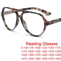 Fashion Pilot Oversized Reading Glasses Woman Flower Double Bridges Eyeglasses Frames Female Anti Blue Light Presbyopia Eyewear 1
