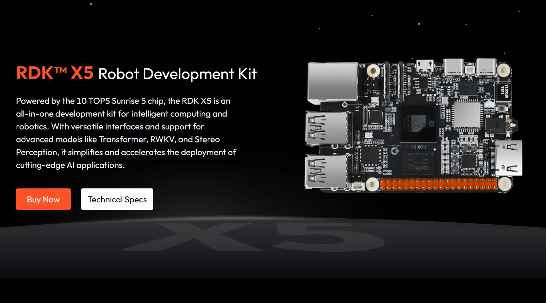 D-Robotics RDK X5,10 TOPs of computing power
