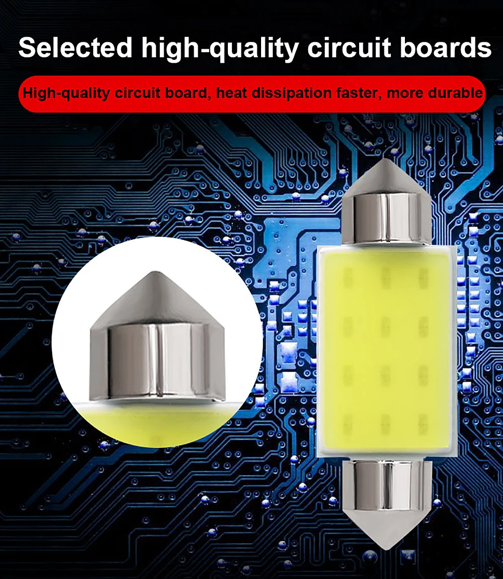 Discount 100Pcs C10W C5W LED COB Festoon 31mm 36mm 39mm 41/42mm 12/24V Bulbs For Cars License Plate Interior Reading Light 12SMD