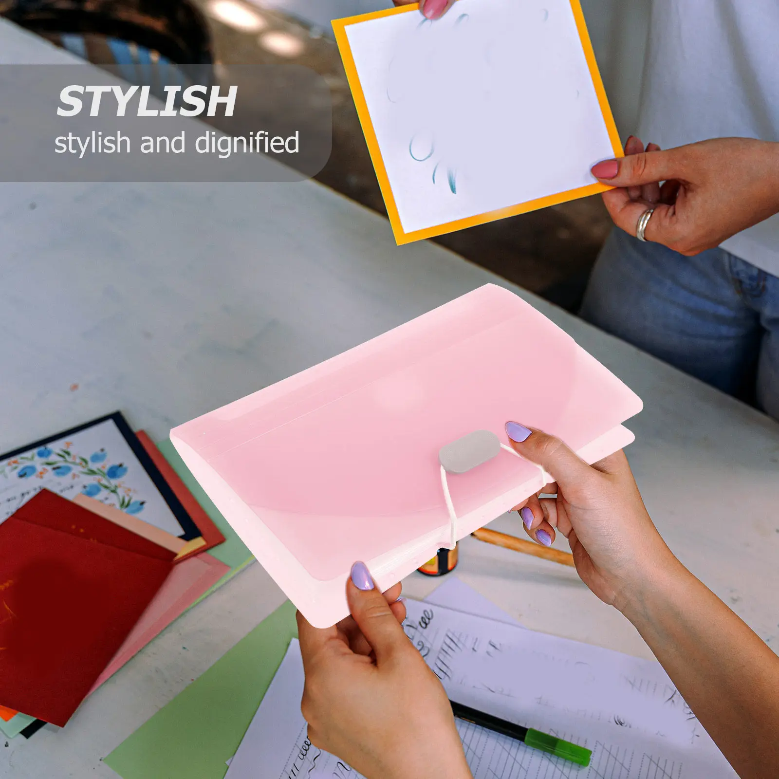 휴대용 PP 아코디언 파일 폴더 문서 정리함 경량 확장형 파일 정리함 사무실 학교 다층 영수증 보관함