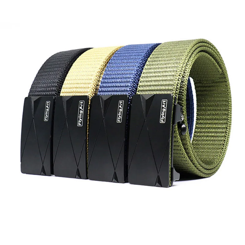 2024 New 35mm Automatic Buckle Business Belt Outdoor Men's And Women's Business Travel Breathable Nylon Jeans Belt Quick Drying