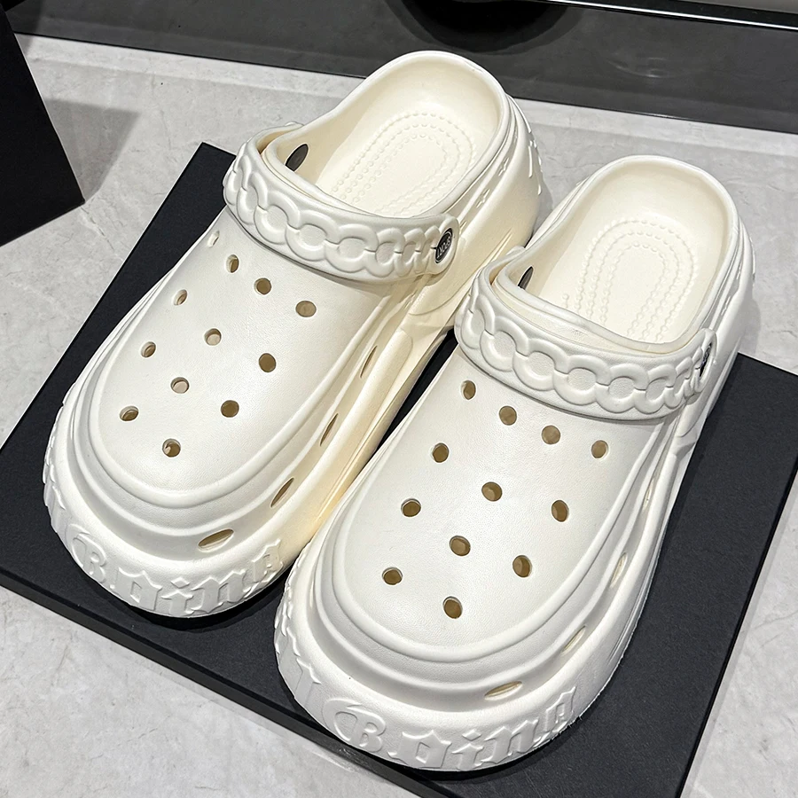 Women's Summer Hole Shoes Hollow Out Thick Sole Anti-slip Outdoor Beach Sandals Men Fashion Comfortable Home Slippers 10 S4a7fe597592d4a4ca5e5b48ee20e7803m