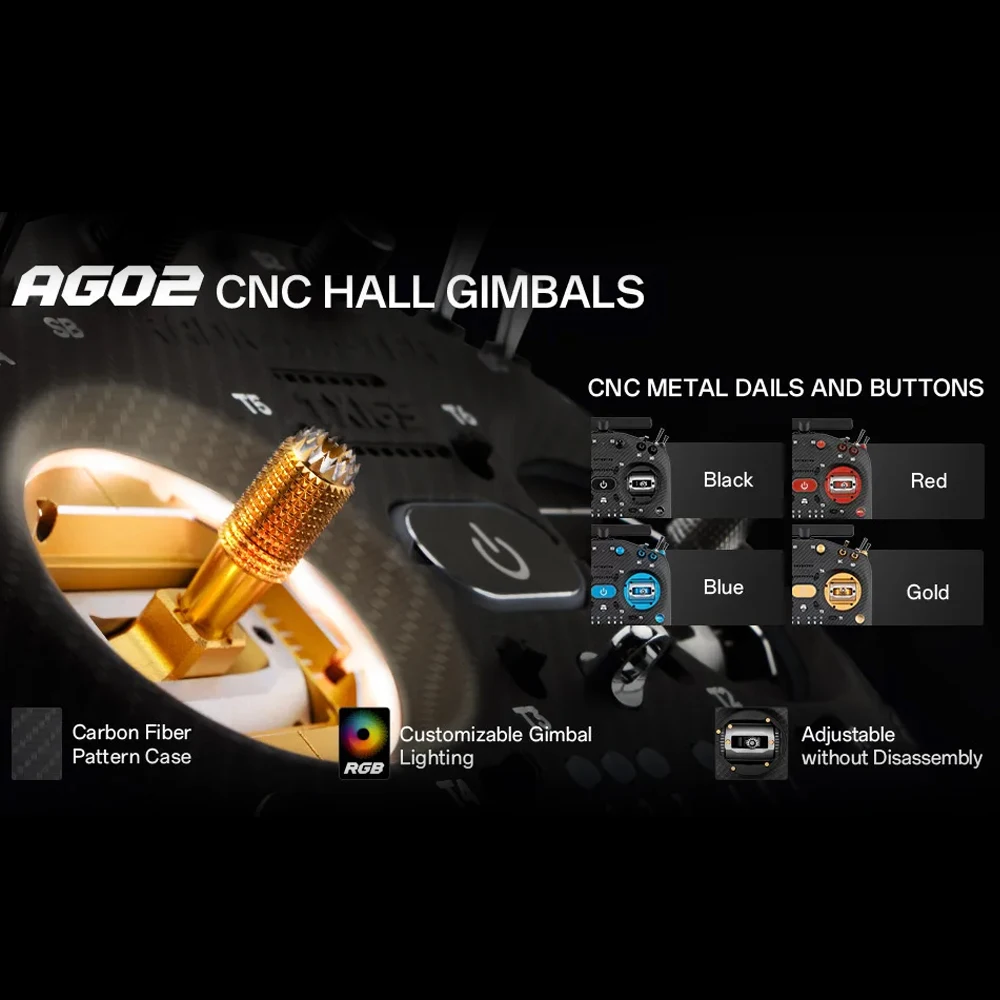Radiomaster TX16S MK3 MAX with AG02 Metal Gimbals, ELRS 2.4GHz 16CH Radio Transmitter for FPV Racing Drone thumbnail 5