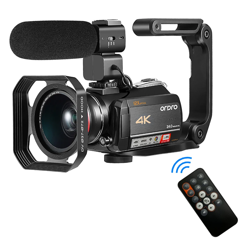 Video Camera YouTube Live Stream 4K Professional Ordro AC5 12X Optical Zoom Digital Camcorder Vlogging Blogger Filming Filmadora video camcorder