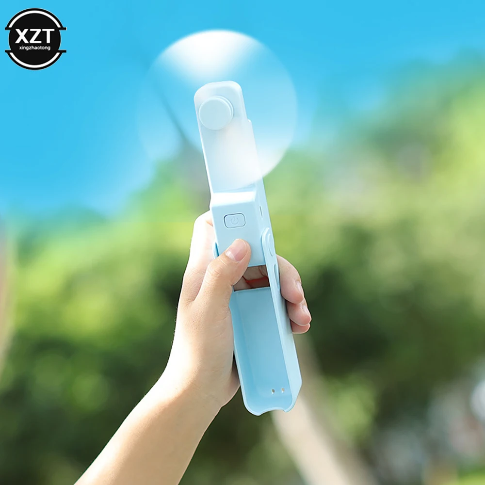 Creative Portable USB Handheld Foldable Small Fan With TPE Soft Rubber Leaf Outside Mute Mini Fan 290&deg; Adjustable handheld fan