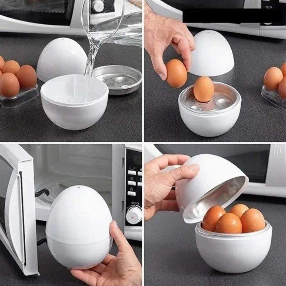 Microwave Egg Steamer - Quick 4-Egg Boiler for Hard or Soft Boiled Eggs