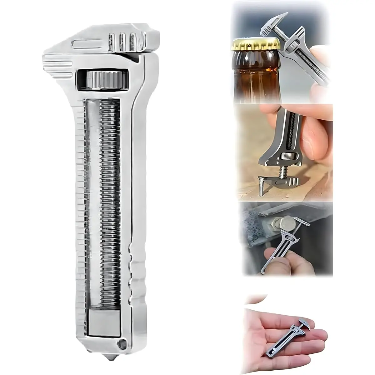 Premier Titanium Multitool Keychain: Bottle Opener & Adjustable Wrench – Lightweight Survival Companion