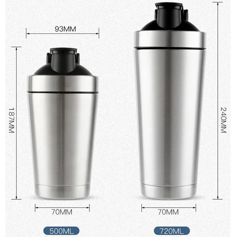 20pcs 25oz Shaker Bottle Bpa Free Double Wall Stainless Steel Vacuum  Insulated Sports Bottle Protein Shaker Leakproof Tumbler - Shaker Bottles -  AliExpress