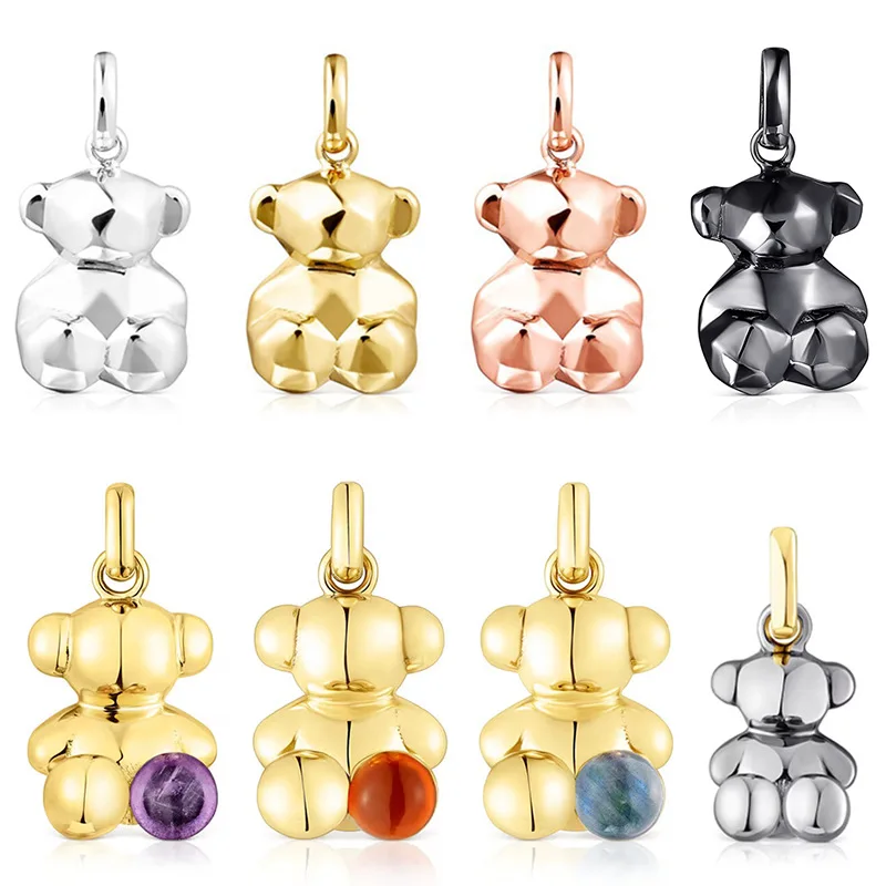 

2023 New S925 Sterling Silver 3D Bear Pendant Light Luxury Fashion Girl Pendant Cross Border Accessories DIY