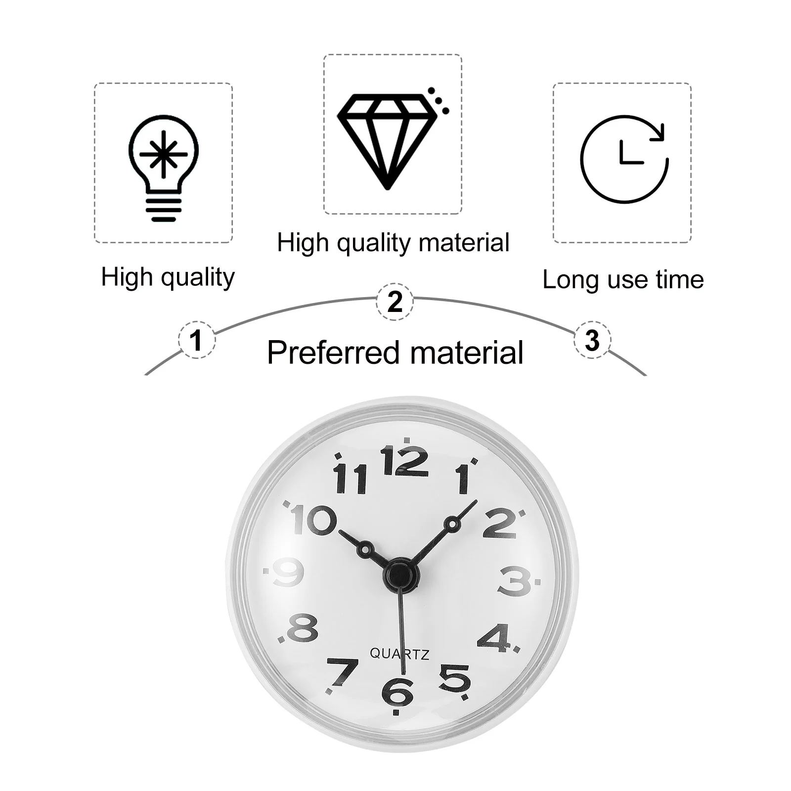 Sucker Cup Waterproof Bathroom Clock Plastic Silent Wall Clocks Digital Timer Hanging Clock Bathrooms Home Decor