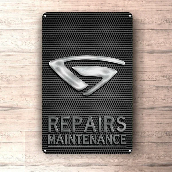 

Flat Metal Poster Tin Sign (Not 3D) - Belarus Repairs Maintenance Sign Metalsign for Garage, Man Cave