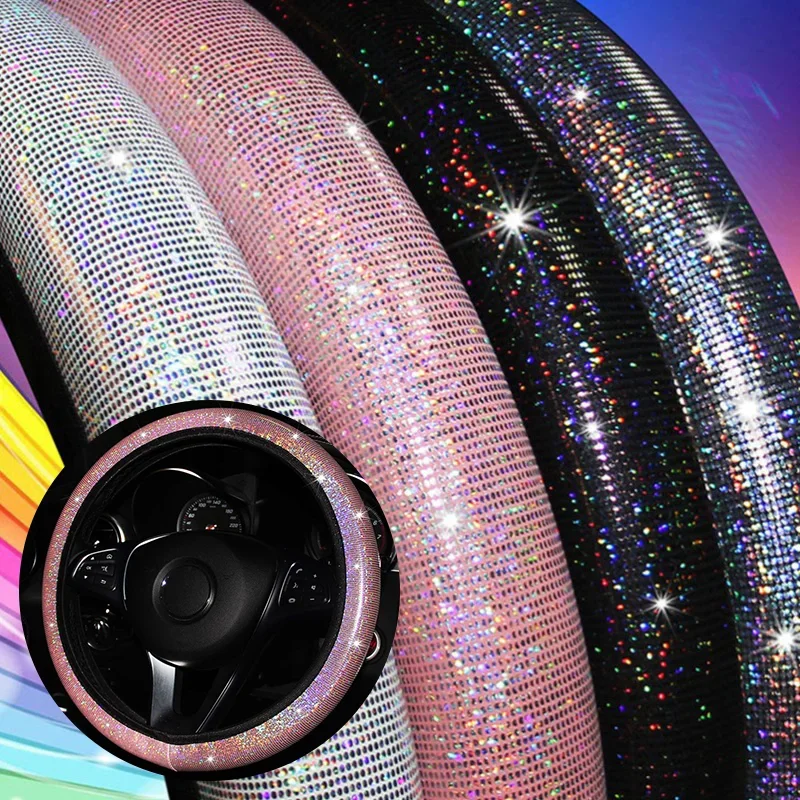 Car Universal 37/38cm Steering Wheel Cover Elastic Handle Cover Bronzing Diamond Steering Wheel Accessories