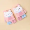 Knitted Fingerless Gloves for Girls Cartoon Cat Ears Baby Mittens Warm Children Winter Half Finger Gloves Baby Accessories 5