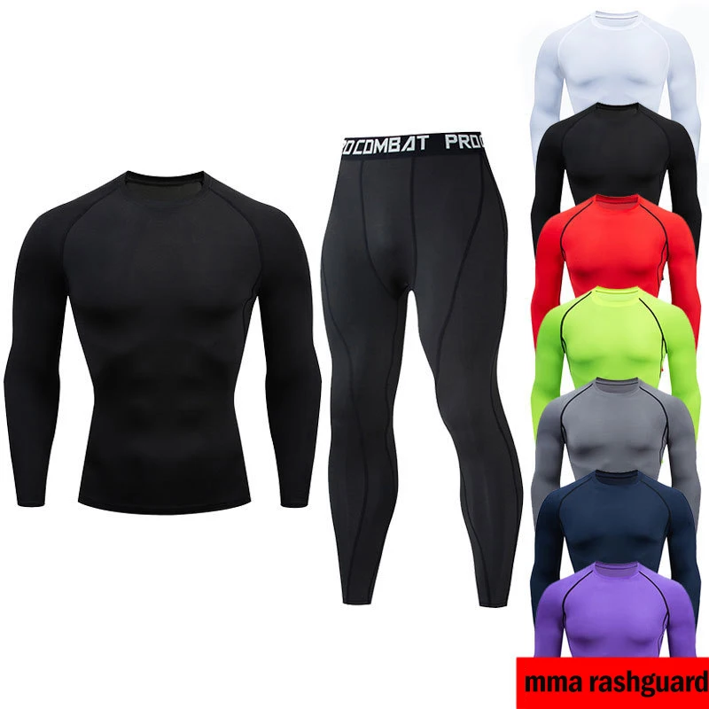 

Комплекты мужских футболок и брюк Jiu jitsu gi Rashguard Mma Bjj GI Muay Thai, боксерские Футболки с длинным рукавом Boxeo, одежда для фитнеса, спортивный костюм