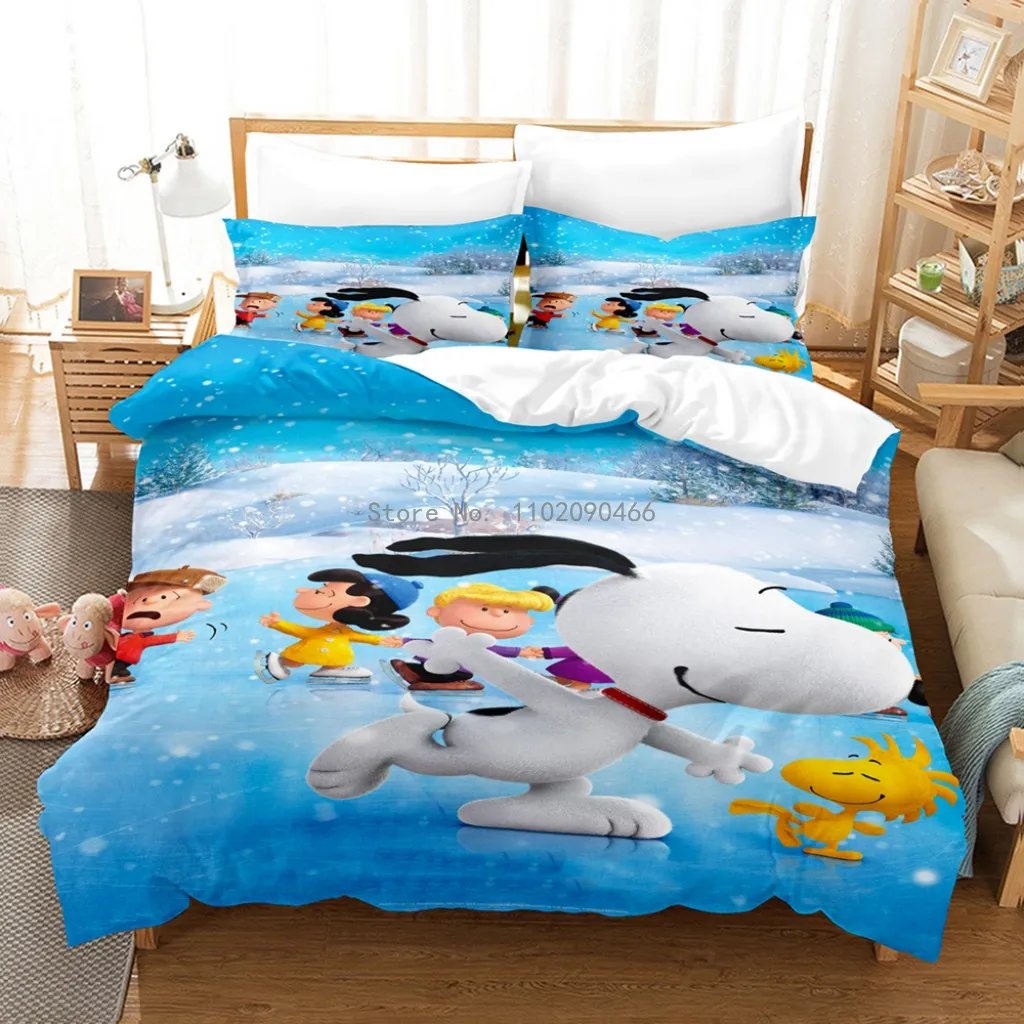 Popular Cartoon Cute Snoopy Bedding Set Quilt Cover Queen