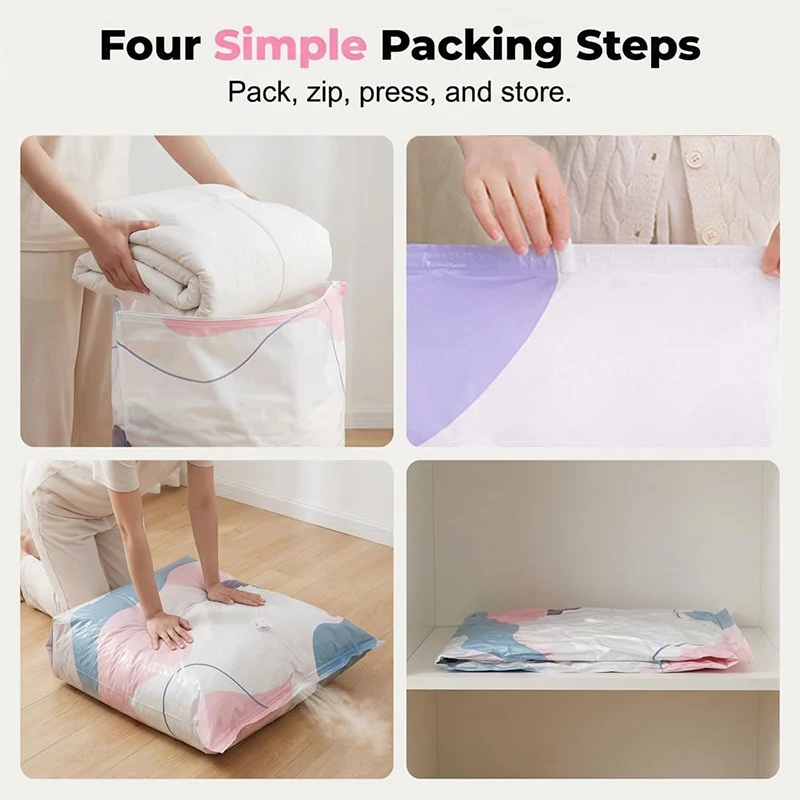 Space-Saving Vacuum Storage Bags for Clothes and Linens - Large Capacity and Durable Sealed Design