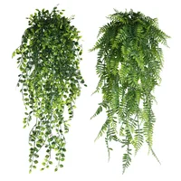 90cm Persian fern Leaves Vines Home Room Decor Hanging Artificial Plant Plastic Leaf Grass Wedding Party Wall Balcony Decoration 3