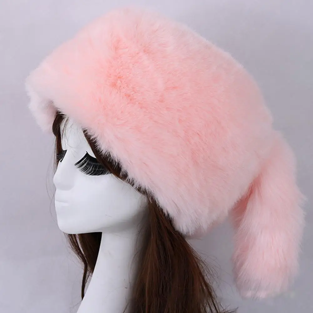 

Fine Workmanship Warm Winter Hat Ethnic Style Faux Fur Hat With Tail Women's Winter Warmth Imitation Fox Rabbit Fur For Weather