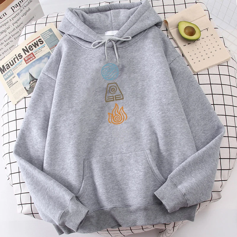 thumbnail image 1 of Sudadera con capucha Avatar The Last Airbender con estampado de agua, aire, fuego, tierra y cuatro elementos, color negro, estilo anime, de gran tamaño, estilo Harajuku, unisex, para hombre, 1 of 5
