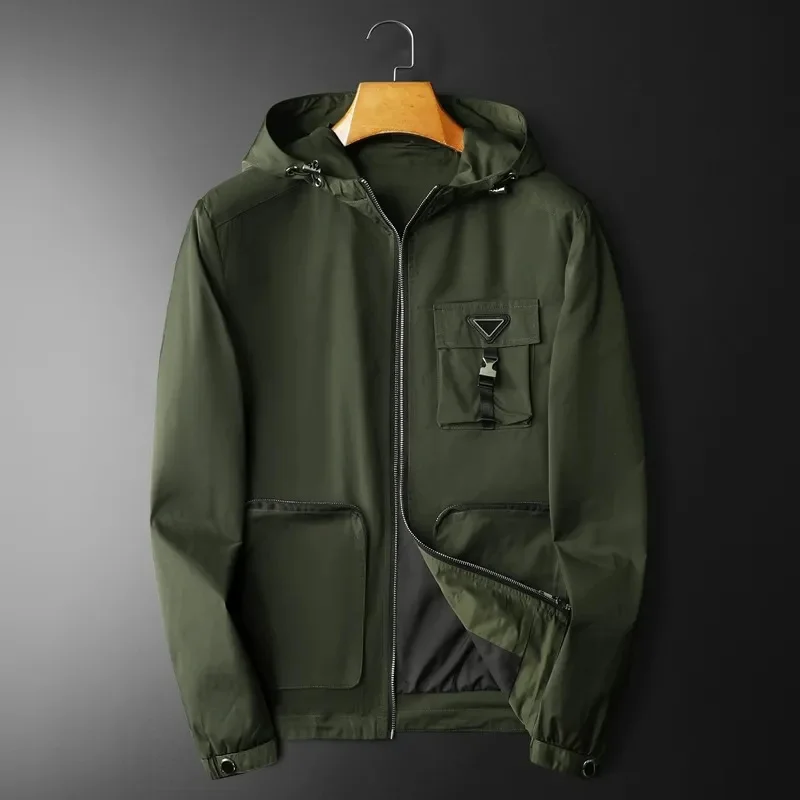 

Men's Jackets Luxury Solid Color Autumn Winter Casual Male Coats Fashion Long Sleeve Zipper Man Outerwear 4XL