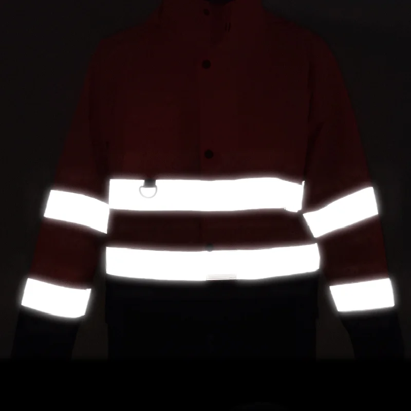 남성용 겨울 하이 비스 안전 재킷, 방수 방풍 방한 재킷, 탈착식 안감 반사 작업복 포함