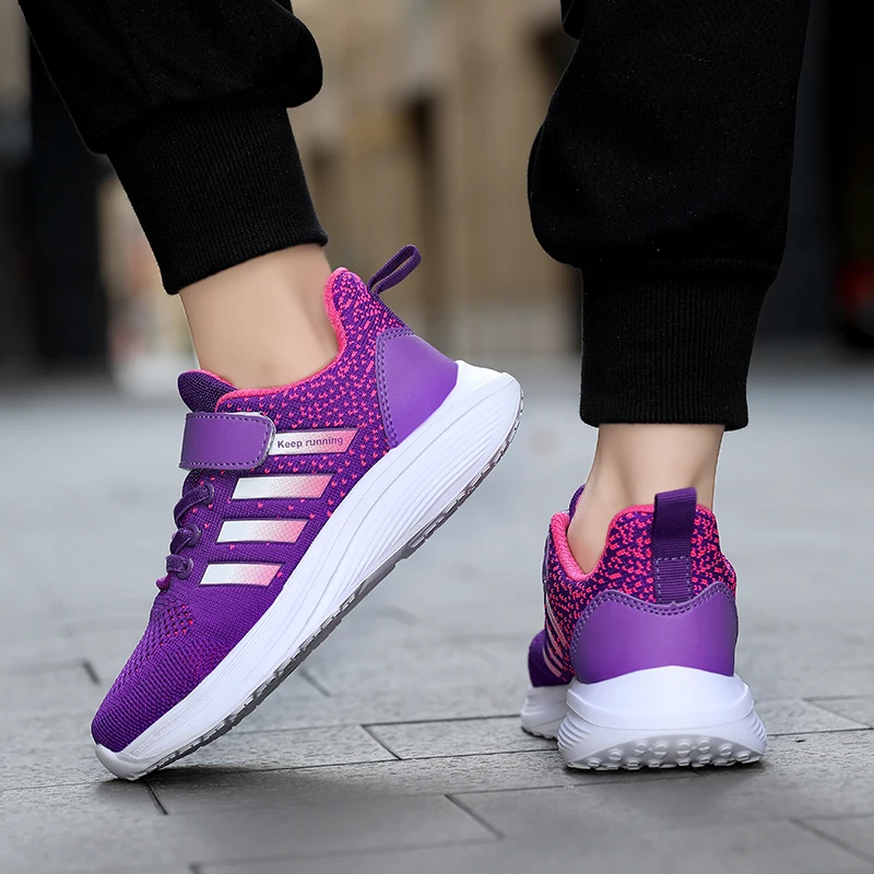 Brand Fashion Purple Sneakers Kids Sports Shoes Boys Running Shoes Comfort Breathable Children's Sneakers 2024 zapatillas niño