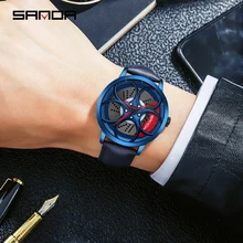 

Man Fashion Luxury Quarzt Watches Hollow Unique Wheel Design Dial Wristwatch Waterproof Sports Clock Watch for Men Reloj Hombre