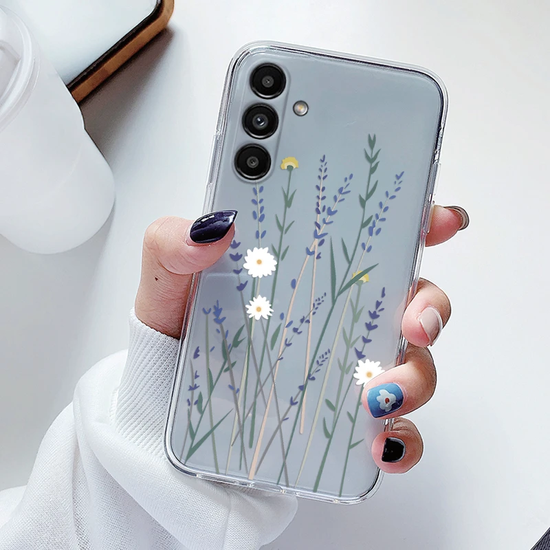 Clear Floral Cartoon Heart Shockproof Soft TPU Case - Transparent Cover