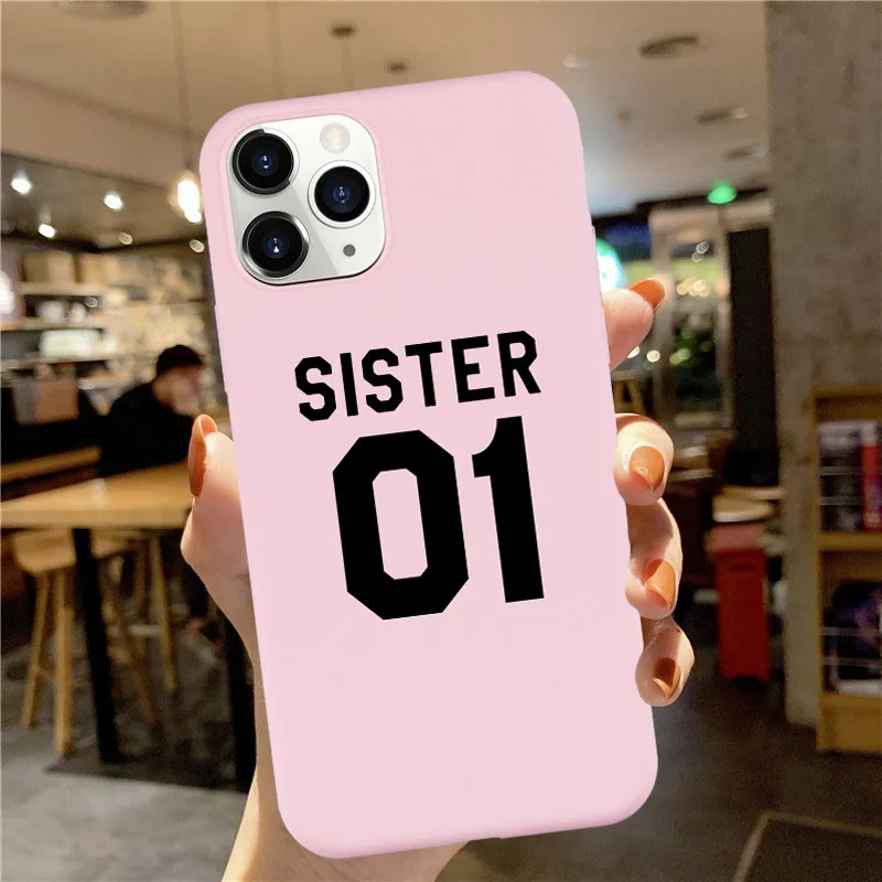 Best Friends BFF Sisters Letter Silicone Phone Case