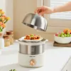 350W Electric Egg Cooker Timed Egg Boiler Breakfast Machine Automatic Steamer Egg Custard Steaming Cooker Food Warmer 2 Layers 3