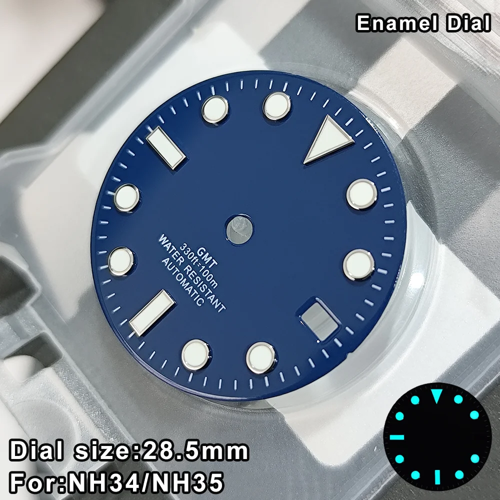 Blue Luminous Multi-Color Watch Dial Replacement - 28.5mm