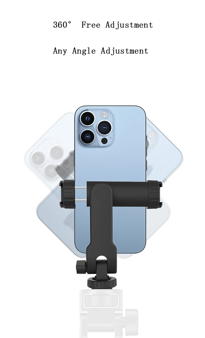 Telefonhalter Halterung Klemmclip Horizontale und vertikale Aufnahme für Smartphone Kaltschuhhalterung Videolicht Mikrofon für iPhone Samsung – Detail 4